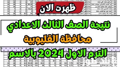 بالاسم ورقم الجلوس.. رابط نتيجة الشهادة الإعدادية محافظة القليوبية 2024 عبر بوابة الفجر