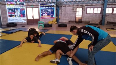 تدريب ناشئين مركز المصارعة بالمشروع القومي للموهبة والبطل الأوليمبي بالدقهلية