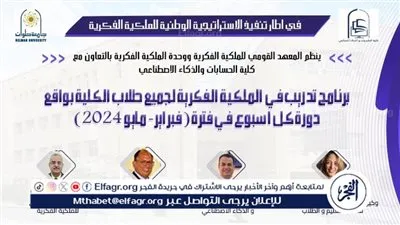 حاسبات حلوان تنظم أول تدريب للطلاب على الملكية الفكرية 