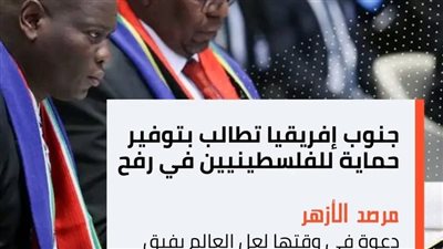 الأزهر: دعوة جنوب إفريقيا بتوفير حماية للفلسطينيين برفح في وقتها لعل العالم يفيق