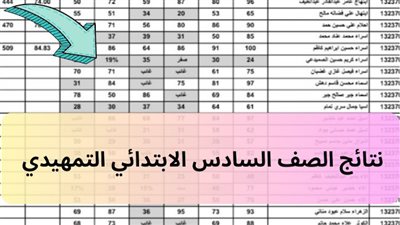 رابط سريع وحصري pdf..نتائج السادس الابتدائي 2024 الدور الأول في جميع محافظات العراق