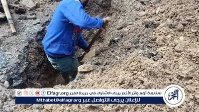 كسر ماسورة مياه بمنطقة المندرة شرق الإسكندرية 