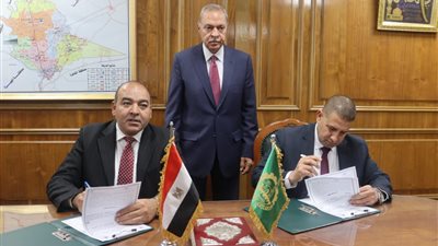 محافظ القليوبية يشهد توقيع بروتوكول تعاون مع المنطقة الجغرافية بمسطرد