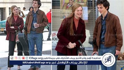 إيل فانينج تظهر في موقع تصوير مشاهد فيلم تيموثي شالمي الجديد