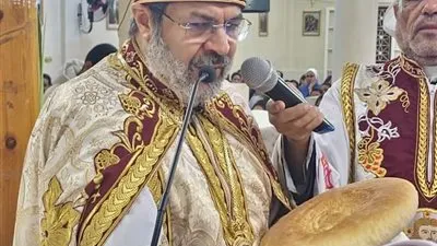 الأنبا توما حبيب يترأس صلوات أحد الشعانين بكنيسة الشهيد العظيم مارجرجس بجهينة