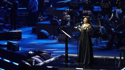 شاهد.. شيرين عبد الوهاب تتألق بفستان تقليد في حفلها بالكويت 
