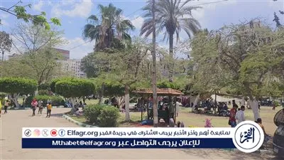 إقبال وزحام على حديقة شجرة الدر بالمنصورة في شم النسيم 