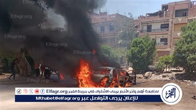 بسبب ارتفاع الحرارة.. تفحم سيارة ملاكي ونجاة قائدها في الغربية