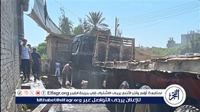 إصابة شخصين في احتراق سيارتين نقل بالدقهلية 