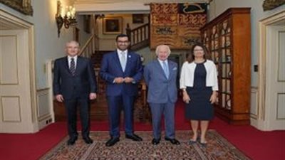 الملك تشارلز الثالث يستقبل سلطان الجابر وممثلي ترويكا رئاسات مؤتمر الأطراف
