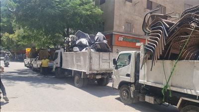 رفع 450 حالة إشغال وتعدي بشارع العشرين لتحقيق السيولة المرورية ببولاق الدكرور