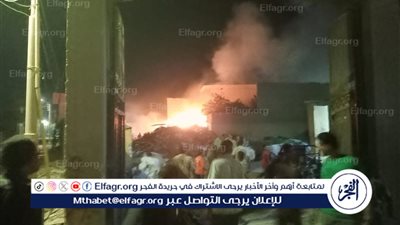 عاجل.. اندلاع حريق هائل داخل مخزن خشب بالصف