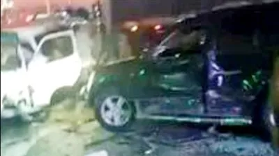 سائق التريلا نام.. تفاصيل جديدة في حادث تصادم 22 سيارة أعلى الطريق الدائري