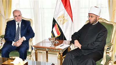 وزير الأوقاف يستقبل قاضي قضاة فلسطين ومستشار الرئيس الفلسطيني للشئون الدينية 