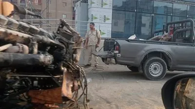 انقلاب سيارة تريلا أعلى الدائري بالقليوبية