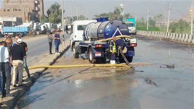 مياه أسيوط تعلن عن تسريب بخط طرد صرف محطة البركة 