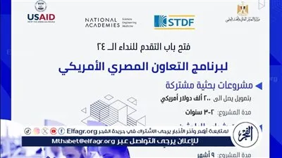 هيئة تمويل العلوم والابتكار تعلن عن فتح باب التقدم لبرنامج التعاون المصري الأمريكي