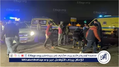 إصابة سائق في حادث انقلاب سيارة «تريلا» على طريق الإسماعيلية الصحراوي 