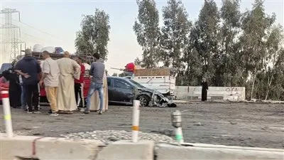 تصادم ثلاث سيارات على الطريق الإقليمي بالمنوفية