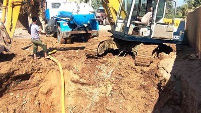 محافظ أسوان يوجه بإصلاح الكسر المفاجئ في خط طرد محطة فطيرة بكوم أمبو