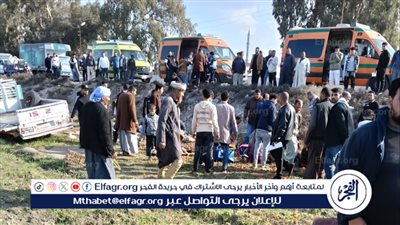 إصابة 25 عاملا في حادث انقلاب سيارة نقل علي طريق الإسماعيلية الزراعي