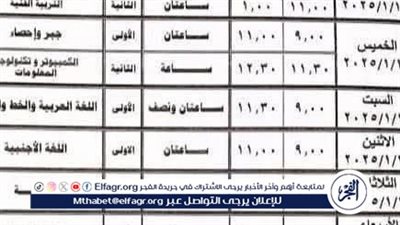 عاجل - موعد امتحانات نصف العام 2025 رسميا لجميع المراحل الدراسية (ابتدائي وإعدادي وثانوي)