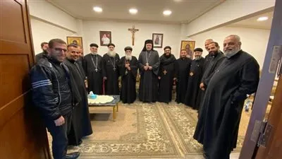 الأنبا توماس يستقبل أسقف مدينة السادس من أكتوبر وأوسيم للأقباط الأرثوذكس للتهنئة بعيد الميلاد 