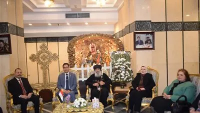 رئيس جامعة بنها يقدم التهنئة لمطران بنها وقويسنا وشبرا الخيمة بمناسبة عيد الميلاد المجيد