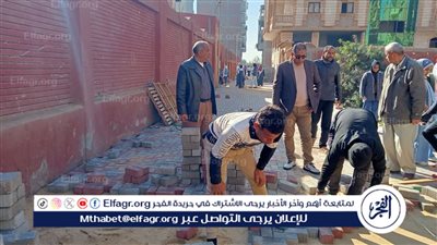 جولة ميدانية لـ رئيس أجا لمتابعة أعمال تركيب الإنترلوك في شوارع أجا بالدقهلية...صور 