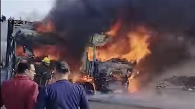 تفاصيل تفحم 3 سيارات على طريق المنصورة طناح في الدقهلية 