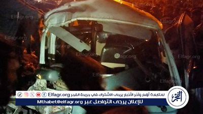 اصابة 16 شخص في حادث تصادم ميكروباص ونقل علي طريق جمصة الدولي 