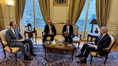 وزير الخارجية والهجرة يلتقى مع نظيره البحريني في باريس لبحث القضية الفلسطينية 