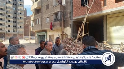 إنهيار أجزاء وحوائط من برج سكني تحت الإنشاء بمنطقة المعلمين بحي غرب أسيوط
