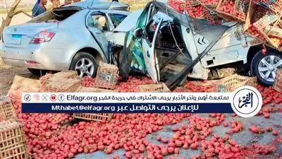 إصابة شخصين في حادث تصادم بالمنيا