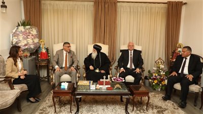 محافظ الجيزة يزور مقر مطرانية الأقباط الأرثوذكس بأكتوبر وأوسيم للتهنئة بعيد القيامة المجيد