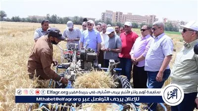 النعماني:يشهد بدء موسم حصاد تقاوي القمح بمزرعة جامعة سوهاج