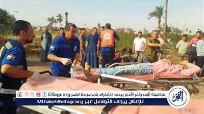 حالة وفاه و33 مصاب الحصيلة النهائية لضحايا ومصابين حادث انقلاب سيارة تقل عمال بالبدارى 