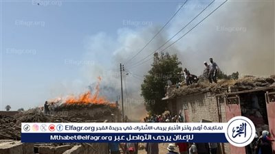 حريق هائل في مزرعة مواشي بالغربية