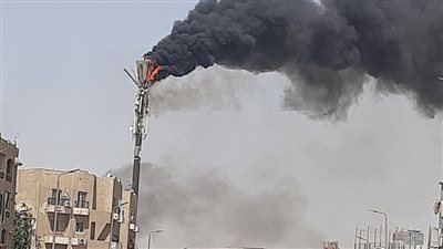المعاينة تكشف سبب حريق برج شبكات بالتجمع 