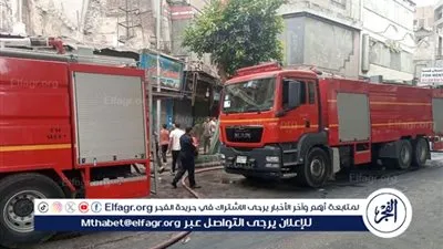 اندلاع حريق هائل بمعرض اجهزه كهربائيه بالمنيا 