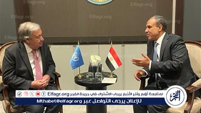 وزير الخارجية والهجرة يلتقي بالسكرتير العام للأمم المتحدة