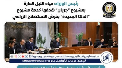 رئيس الوزراء: مياه النيل المارة بمشروع 