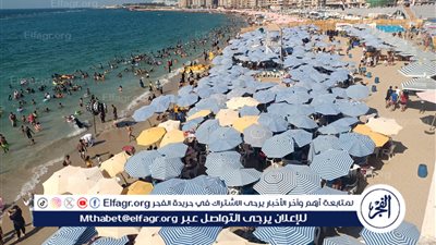 تزامنًا مع بداية فصل الصيف الرسمي.. إقبال كثيف على شواطىء الإسكندرية 