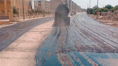 محافظ القليوبية يتابع أعمال رصف طريق مساكن الرملة ببنها