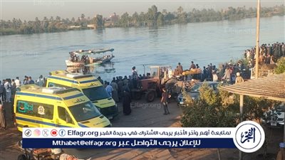 عاجل- انتقال سيارات إسعاف وقوات إنقاذ نهري إلى موقع «غرق السيارة» بمعدية دشنا في قنا