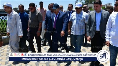محافظ الدقهلية يتفقد أعمال التطوير كورنيش النيل بمدينة شربين