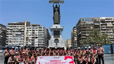 وفد الكشافة المدرسية الإندونيسية يشارك في المخيم الكشفي الصيفي السادس ببورسعيد