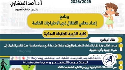 تربية طفولة أسيوط تطلق برنامجًا لإعداد معلمي الأطفال ذوي الاحتياجات الخاصة 