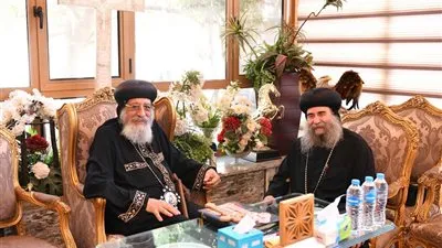 البابا تواضروس يستقبل الأنبا يوأنس بعد عودته من أمريكا