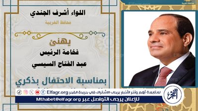 محافظ الغربية يهنئ الرئيس السيسي بمناسبة المولد النبوي الشريف